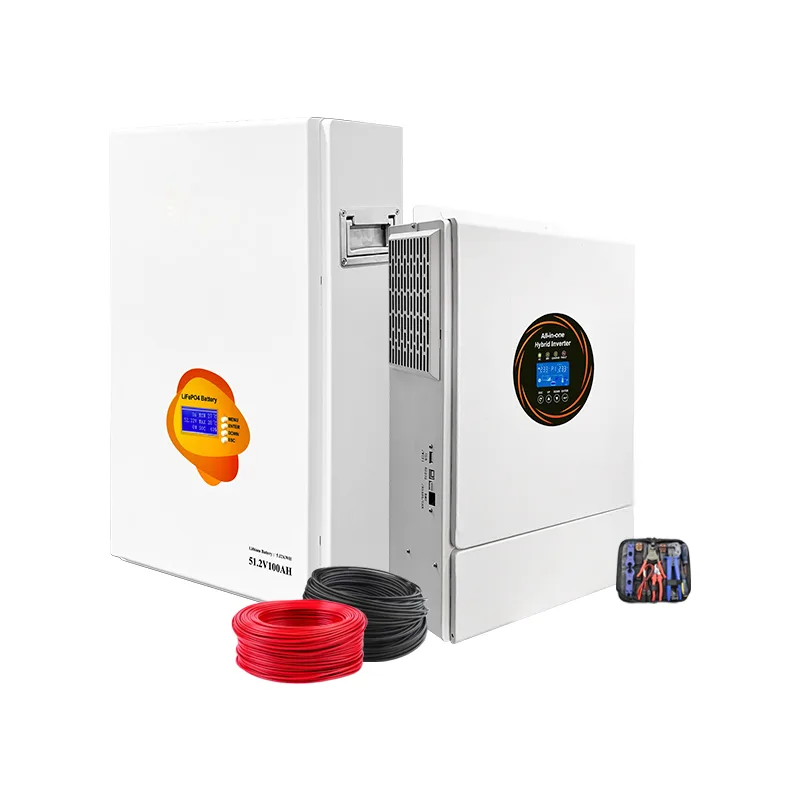 Eguzki 10kw 48v saretik kanpo Ess Guztiak batean 310Ah 15kwh Bateria hibridoa
